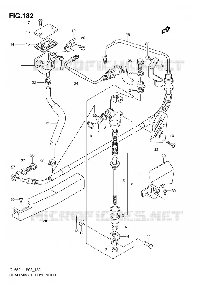 MAITRE CYLINDRE DE FREIN ARRIERE (DL650AL1 E24) Suzuki MOTO 650 V-STROM 2011  DL650UEL1(E2)