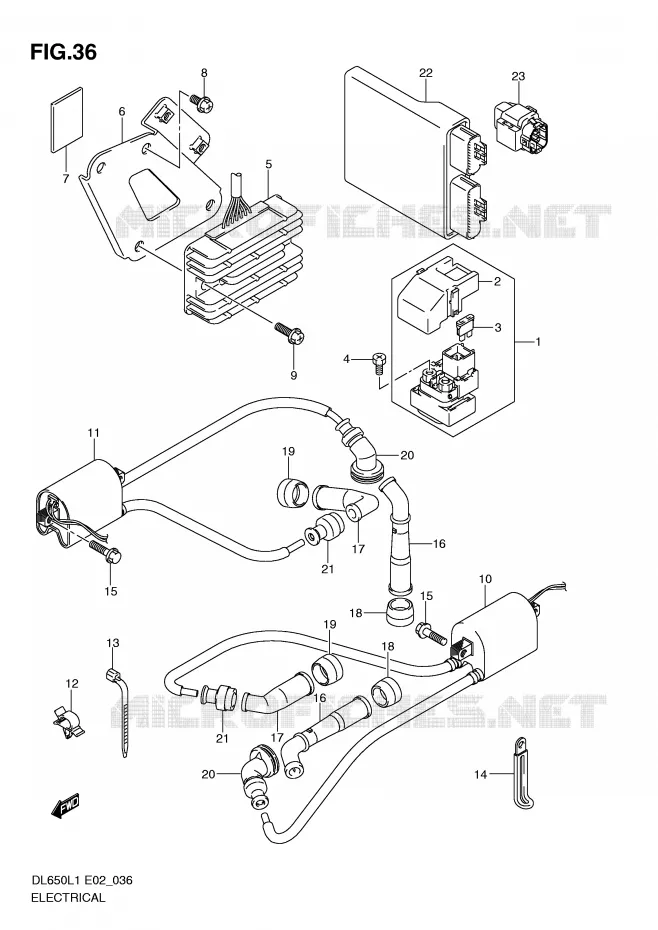 PARTIE ELECTRIQUE (DL650L1 E19) Suzuki MOTO 650 V-STROM 2011  DL650AL1(E2)