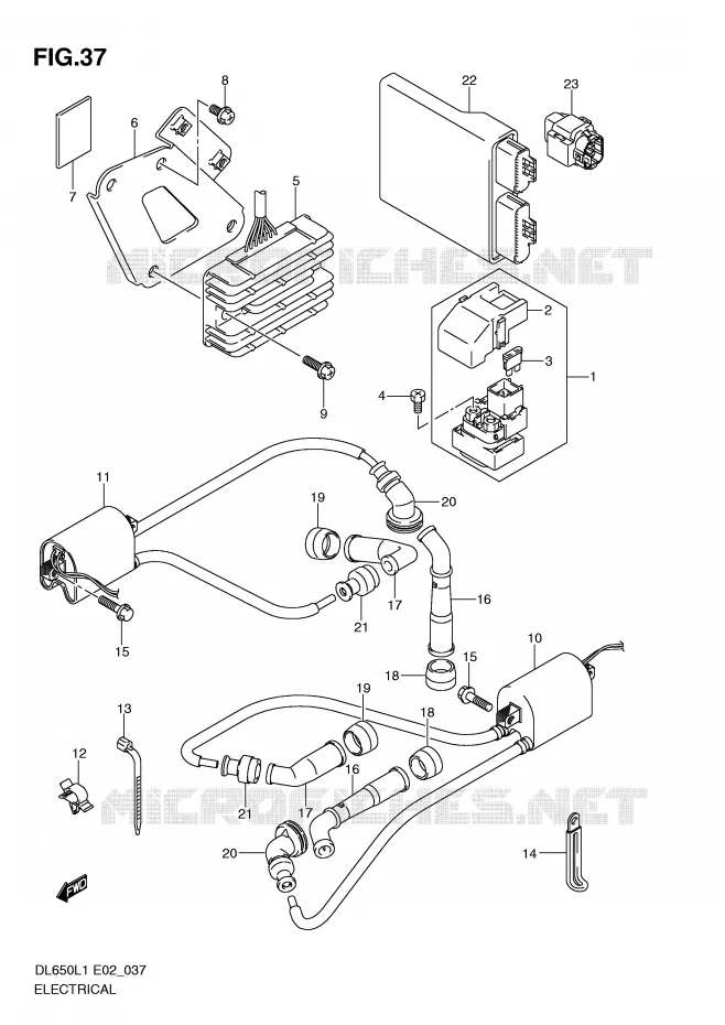 PARTIE ELECTRIQUE (DL650L1 E24) Suzuki MOTO 650 V-STROM 2011  DL650UEL1(E2)