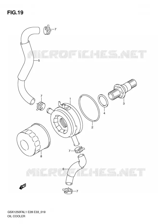 RADIATEUR D'HUILE Suzuki MOTO 1250 GSX-F 2011  GSX1250FAL1(E28)