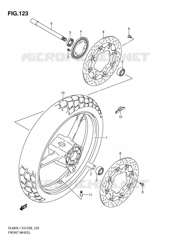 ROUE AVANT (DL650AL1 E33) Suzuki MOTO 650 V-STROM 2011  DL650AL1(E3)