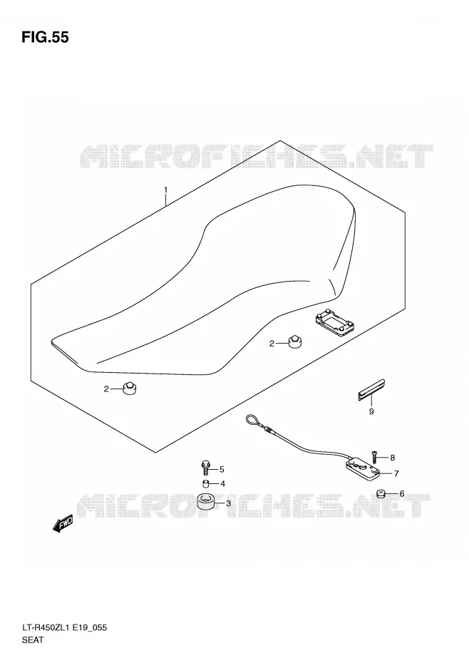 SELLE (LT-R450ZL1 E19) Suzuki QUAD 450 QUADRACER 2011  LT-R450ZL1(E19)