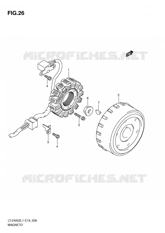 ALLUMAGE ROTOR - STATOR Suzuki QUAD 400 QUADSPORT 2011  LT-Z400L1(E19)