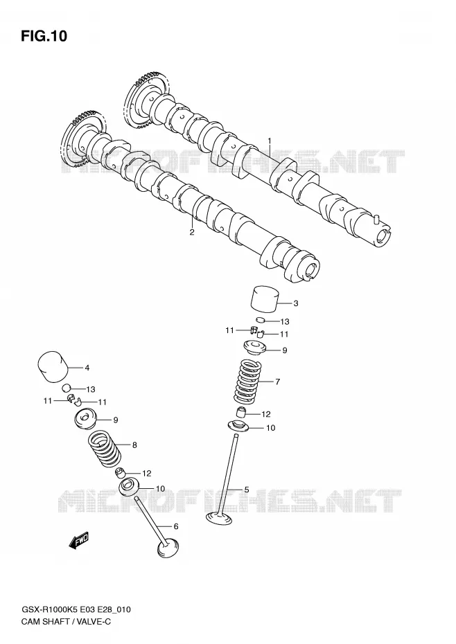 ARBRE A CAMES - SOUPAPES Suzuki MOTO 1000 GSX-R 2005  GSX-R1000 K5 (E28)