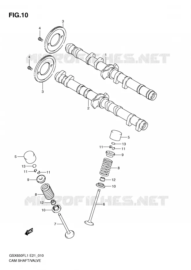 ARBRE A CAMES - SOUPAPES Suzuki MOTO 650 GSX-F 2011  GSX650FAL1(E21)