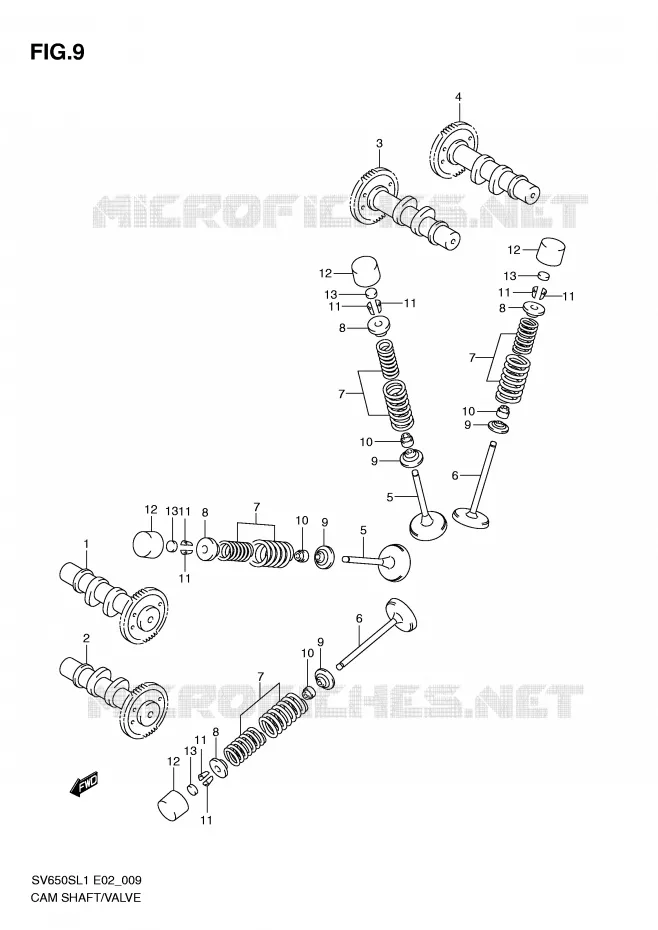 ARBRE A CAMES - SOUPAPES Suzuki MOTO 650 SV 2011  SV650SUL1(E2)
