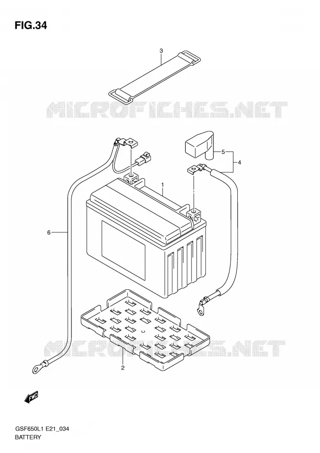 BATTERIE (GSF650L1 E21) Suzuki MOTO 650 BANDIT 2011  GSF650SL1(E21)
