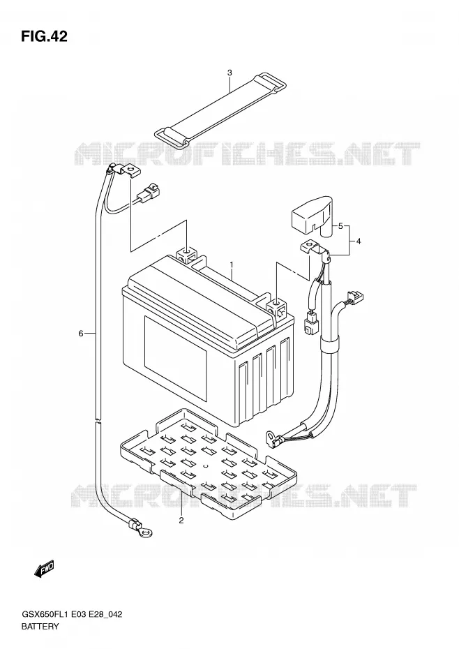 BATTERIE (GSX650FAL1 E28) Suzuki MOTO 650 GSX-F 2011  GSX650FL1(E3/E28)