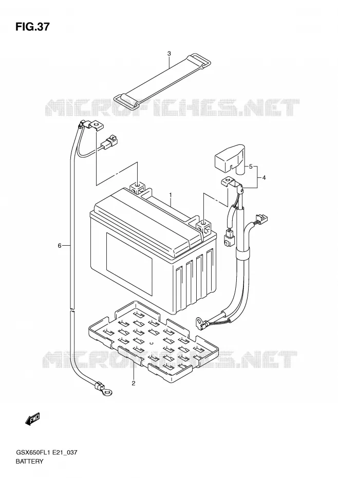 BATTERIE (GSX650FUAL1 E21) Suzuki MOTO 650 GSX-F 2011  GSX650FUL1(E21)