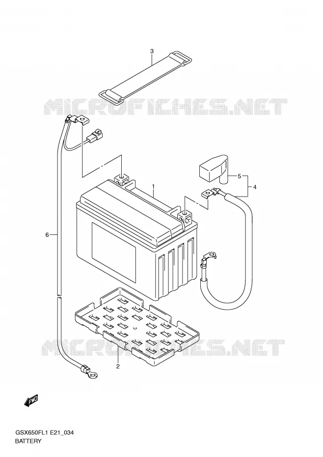 BATTERIE (GSX650FUL1 E21) Suzuki MOTO 650 GSX-F 2011  GSX650FL1(E21)