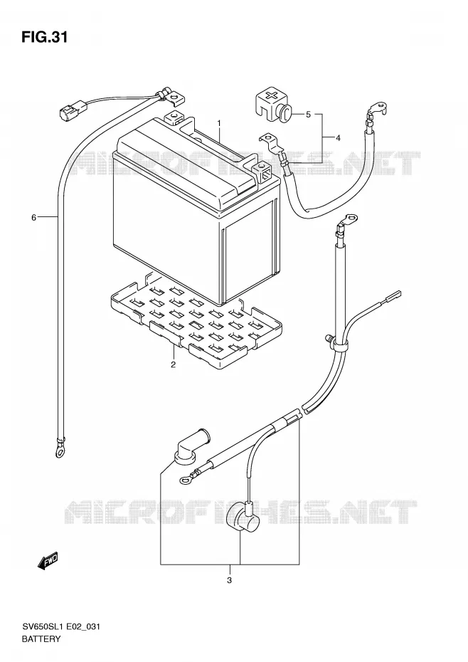 BATTERIE (SV650SL1 E24) Suzuki MOTO 650 SV 2011  SV650SL1(E2)