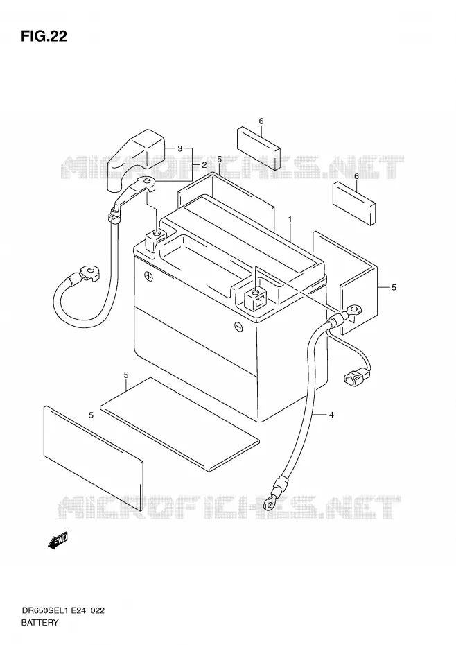 BATTERIE Suzuki MOTO 650 DR 2011  DR650SE L1(E24)