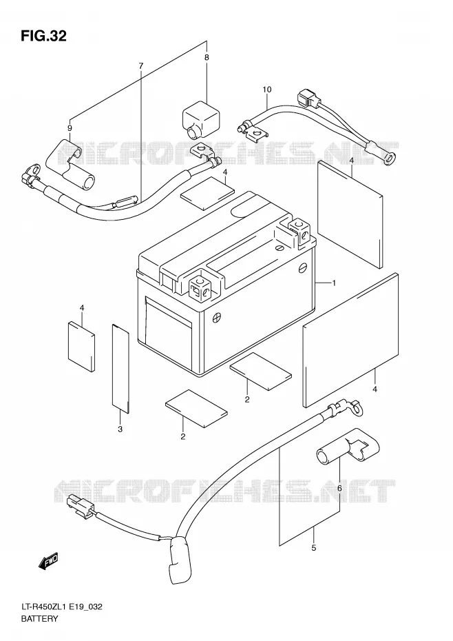 BATTERIE Suzuki QUAD 450 QUADRACER 2011  LT-R450L1(E19)