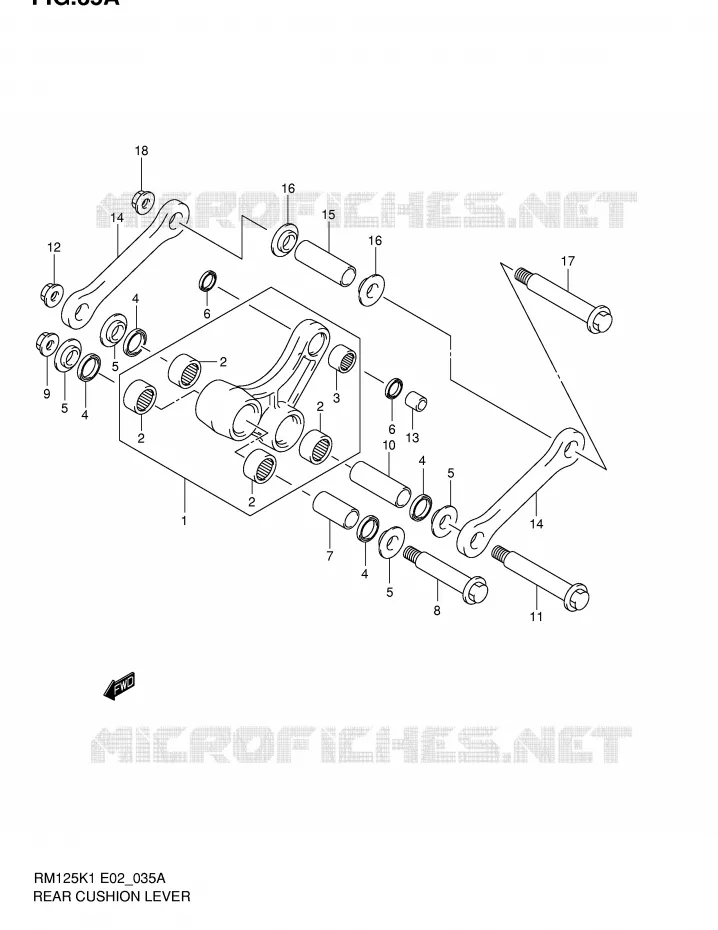 BIELLETTE DE SUSPENSION ARRIERE (MODELE K2) Suzuki MOTO 125 RM 2002  RM125K2(E2)