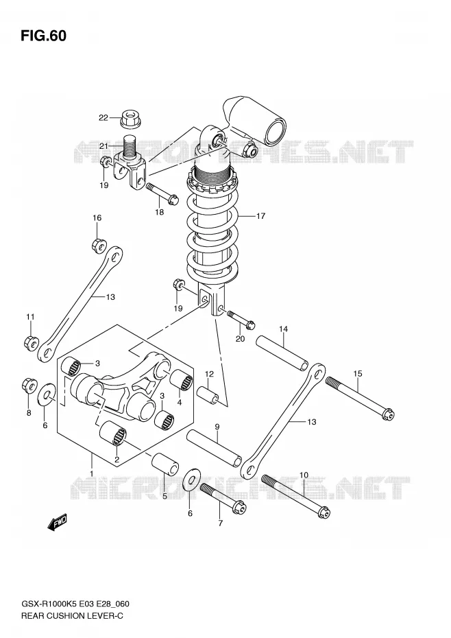 BIELLETTE DE SUSPENSION ARRIERE Suzuki MOTO 1000 GSX-R 2006  GSX-R1000 K6 (E03)
