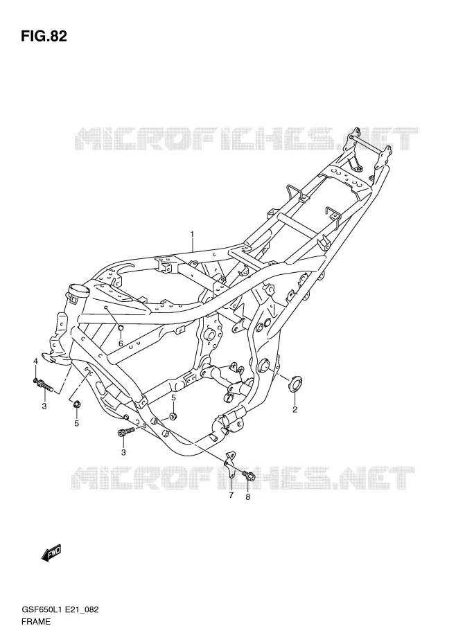 CADRE (GSF650SAL1 E21) Suzuki MOTO 650 BANDIT 2011  GSF650UAL1(E21)
