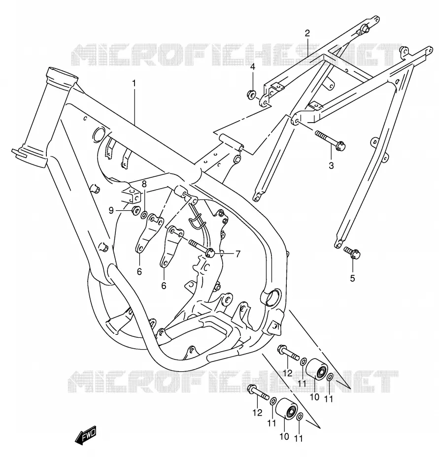 CADRE Suzuki MOTO 125 RM 2002  RM125 K2 (E02,E04,E24)