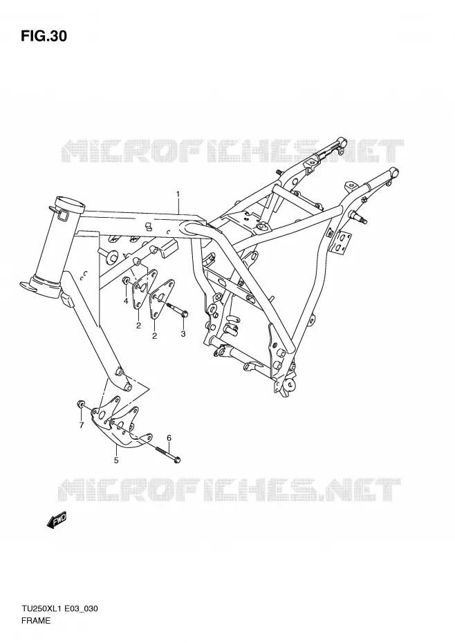 CADRE Suzuki MOTO 250 TU 2011  TU250XL1(E3)
