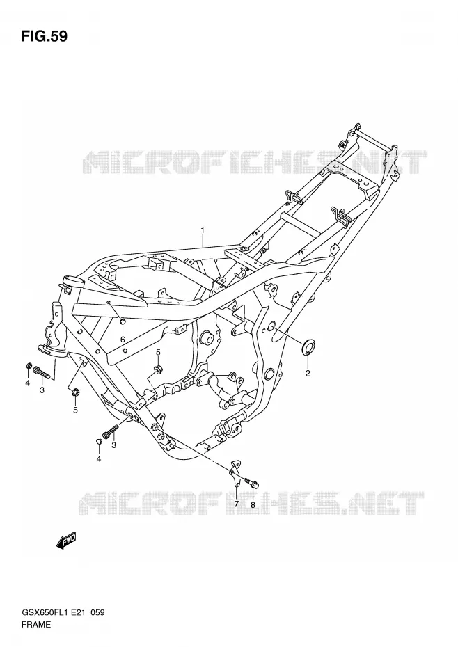 CADRE Suzuki MOTO 650 GSX-F 2011  GSX650FL1(E21)