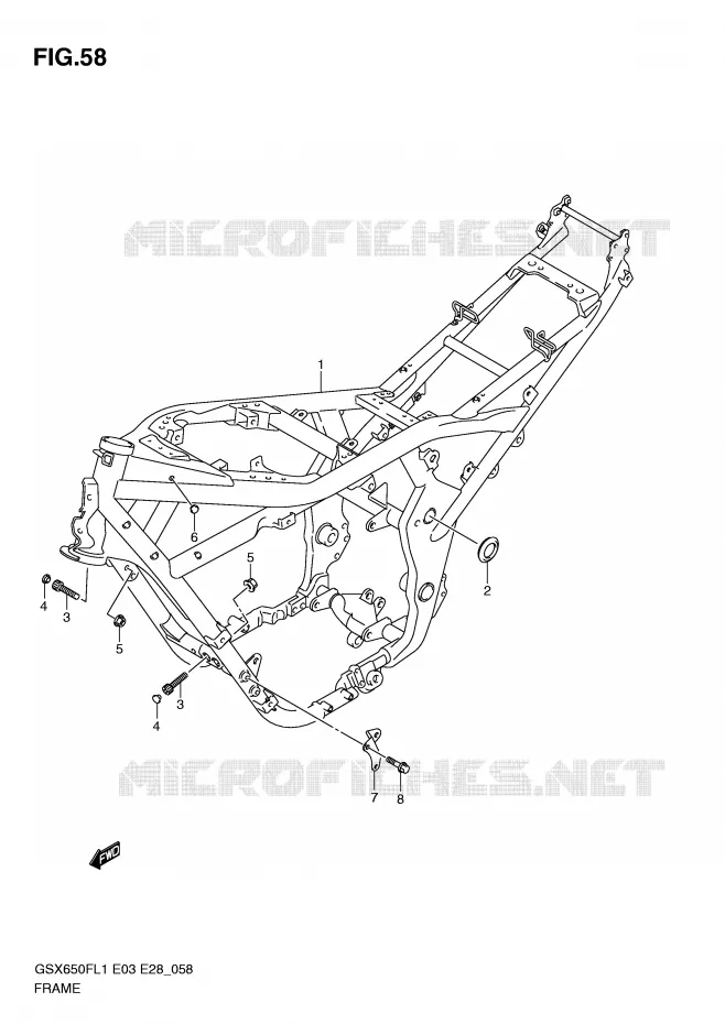 CADRE Suzuki MOTO 650 GSX-F 2011  GSX650FL1(E3/E28)