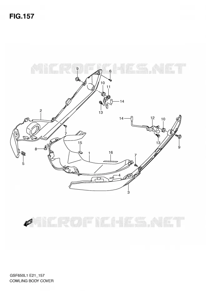 CARENAGES (GSF650SAL1 E21) Suzuki MOTO 650 BANDIT 2011  GSF650AL1(E21)