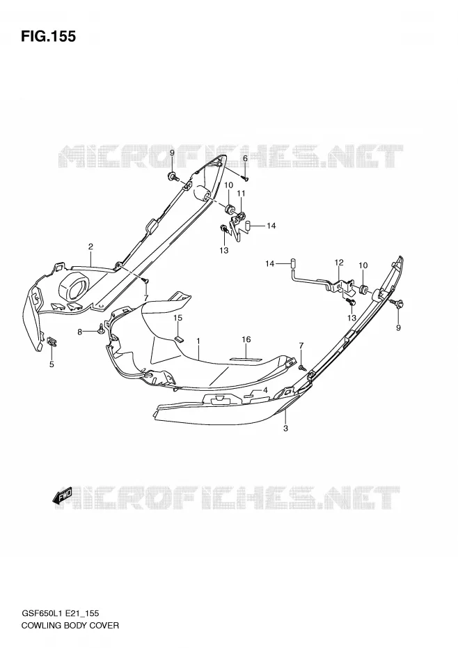 CARENAGES (GSF650SL1 E21) Suzuki MOTO 650 BANDIT 2011  GSF650SUAL1(E21)