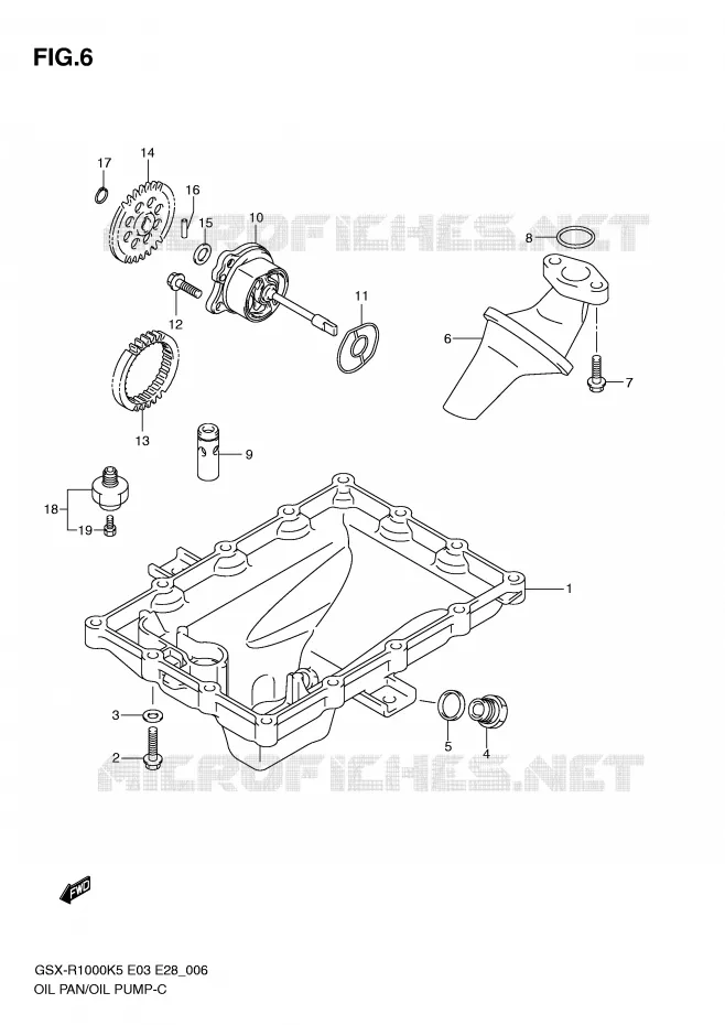 CARTER INFERIEUR - POMPE A HUILE Suzuki MOTO 1000 GSX-R 2006  GSX-R1000 K6 (E03)