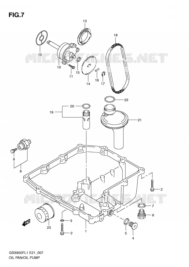 CARTER INFERIEUR - POMPE A HUILE Suzuki MOTO 650 GSX-F 2011  GSX650FUL1(E21)