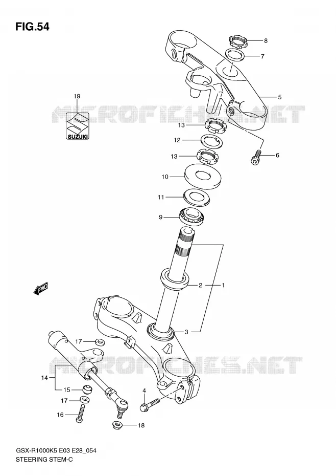COLONNE DE DIRECTION Suzuki MOTO 1000 GSX-R 2005  GSX-R1000 K5 (E33)