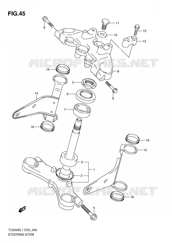 COLONNE DE DIRECTION Suzuki MOTO 250 TU 2011  TU250XL1(E3)