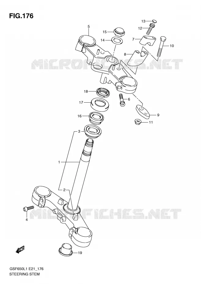 COLONNE DE DIRECTION Suzuki MOTO 650 BANDIT 2011  GSF650UL1(E21)