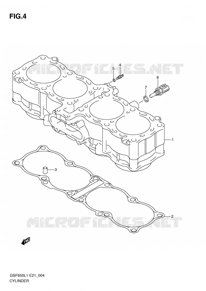 CYLINDRE Suzuki MOTO 650 BANDIT 2011  GSF650UAL1(E21)