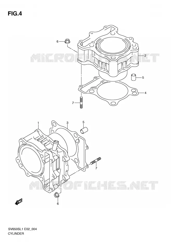CYLINDRE Suzuki MOTO 650 SV 2011  SV650SAL1(E2)