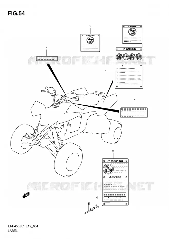 ETIQUETTE Suzuki QUAD 450 QUADRACER 2011  LT-R450ZL1(E19)