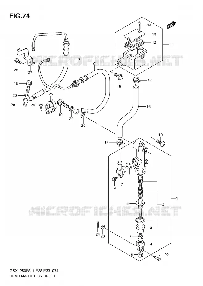 MAITRE CYLINDRE ARRIERE Suzuki MOTO 1250 GSX-F 2011  GSX1250FAL1(E28)