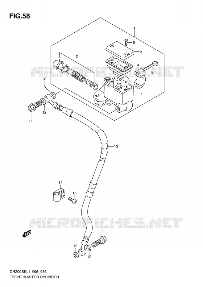 MAITRE CYLINDRE AVANT (DR200SEL1 E24) Suzuki MOTO 200 DR 2011  DR200SEL1(E6)