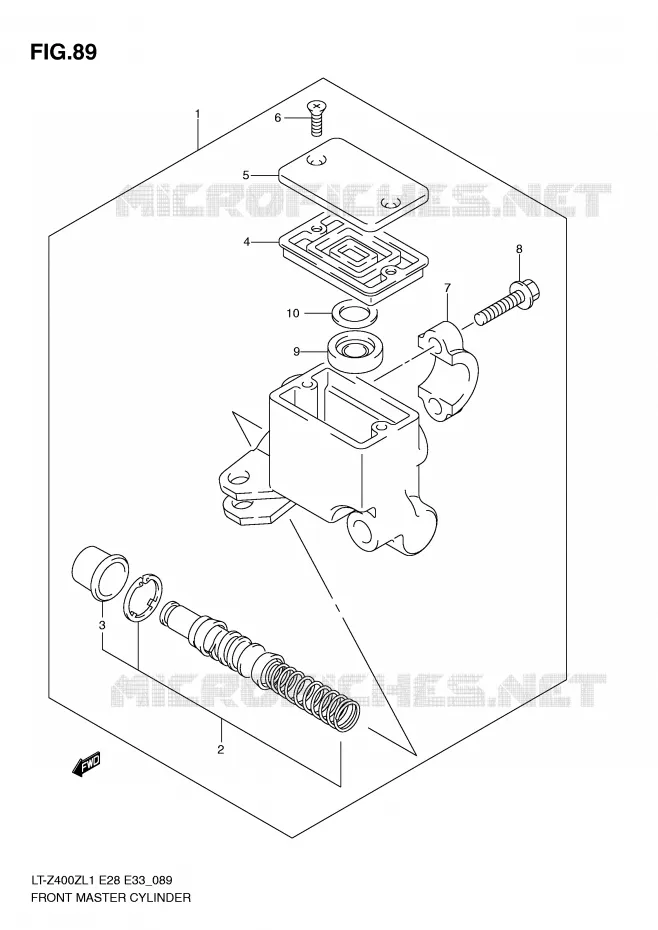 MAITRE CYLINDRE AVANT Suzuki QUAD 400 QUADSPORT 2011  LT-Z400ZL1(E28/E33)