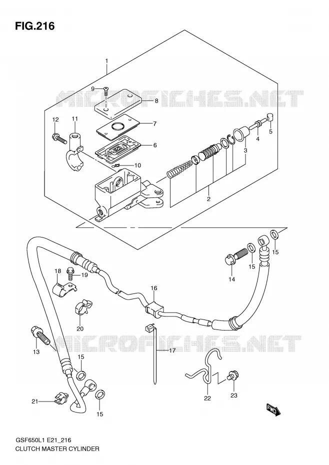 MAITRE CYLINDRE D'EMBRAYAGE (GSF650UAL1 E21) Suzuki MOTO 650 BANDIT 2011  GSF650SUL1(E21)