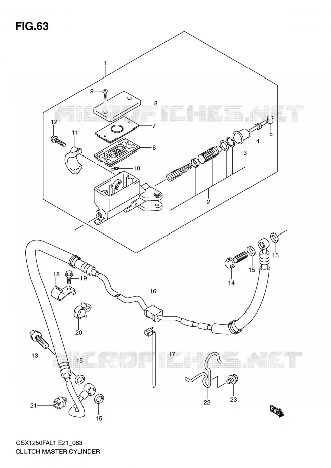 MAITRE CYLINDRE D'EMBRAYAGE Suzuki MOTO 1250 GSX-F 2012  GSX1250FAL1(E21)