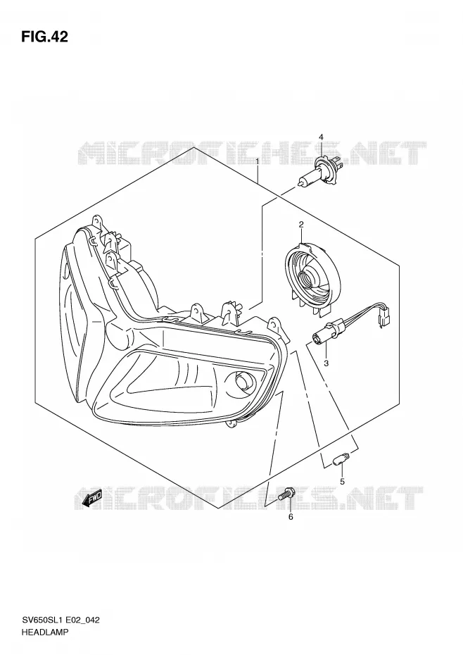 PHARE (SV650SL1 E2) Suzuki MOTO 650 SV 2011  SV650SUL1(E2)