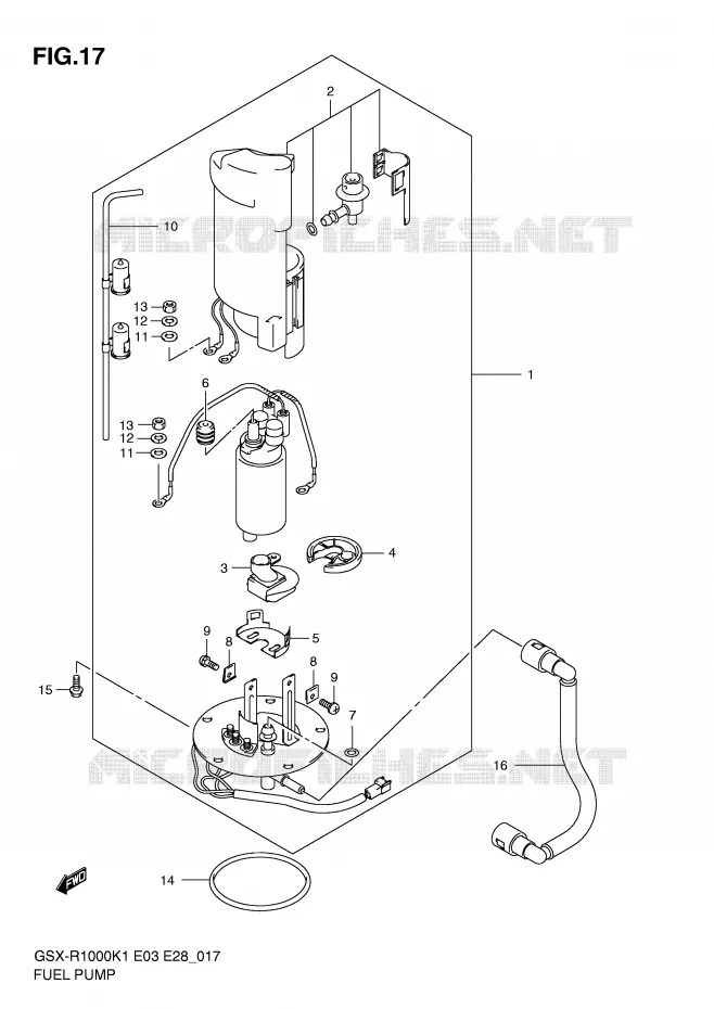 POMPE A ESSENCE (GSX-R1000K1) Suzuki MOTO 1000 GSX-R 2001  GSX-R1000K1(E3/E28)