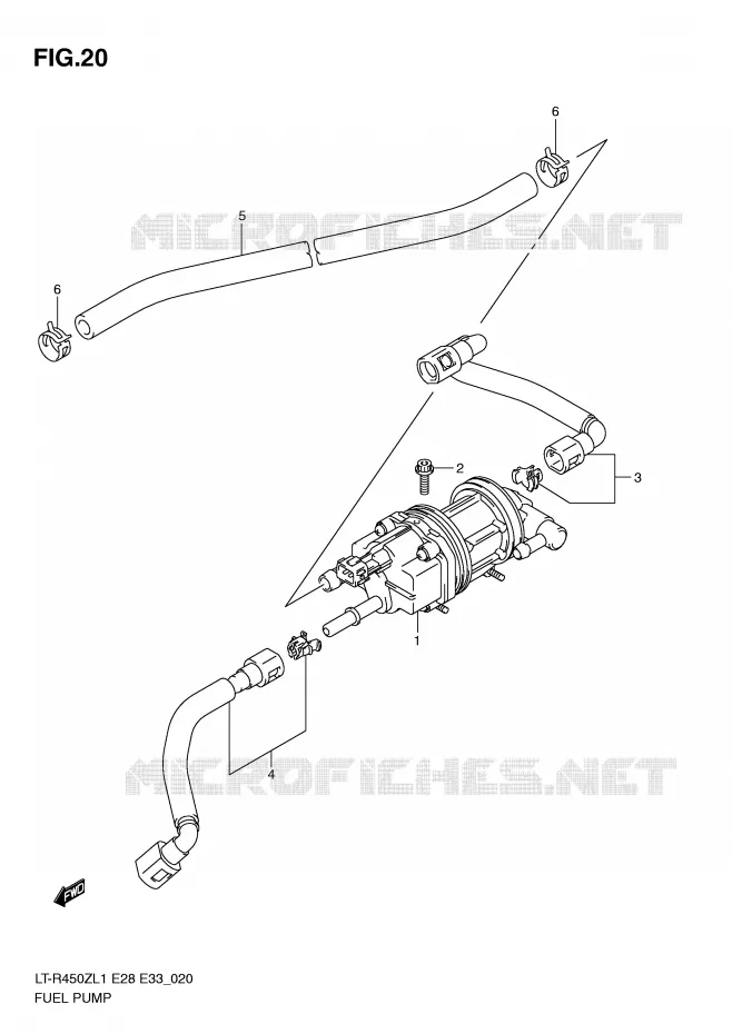 POMPE A ESSENCE (LT-R450ZL1 E28) Suzuki QUAD 450 QUADRACER 2011  LT-R450ZL1(E28/E33)