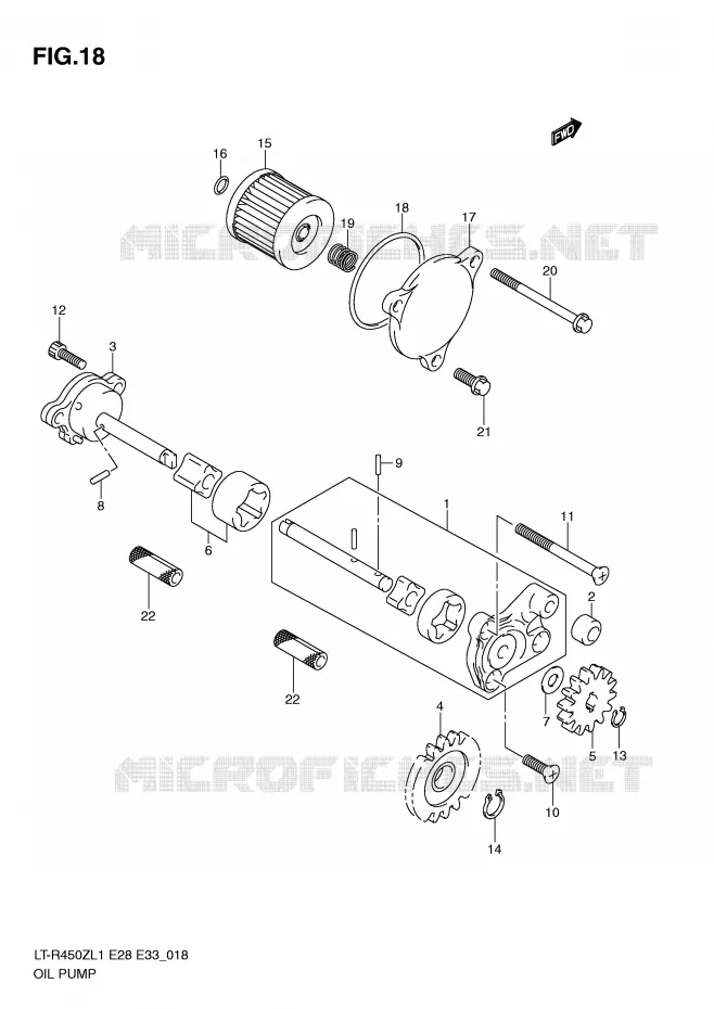 POMPE A HUILE Suzuki QUAD 450 QUADRACER 2011  LT-R450L1(E28/E33)