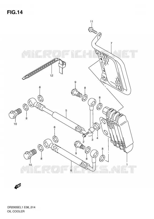 RADIATEUR D'HUILE Suzuki MOTO 200 DR 2011  DR200SEL1(E6)