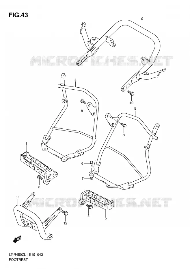 REPOSE PIEDS (LT-R450L1 E19) Suzuki QUAD 450 QUADRACER 2011  LT-R450ZL1(E19)