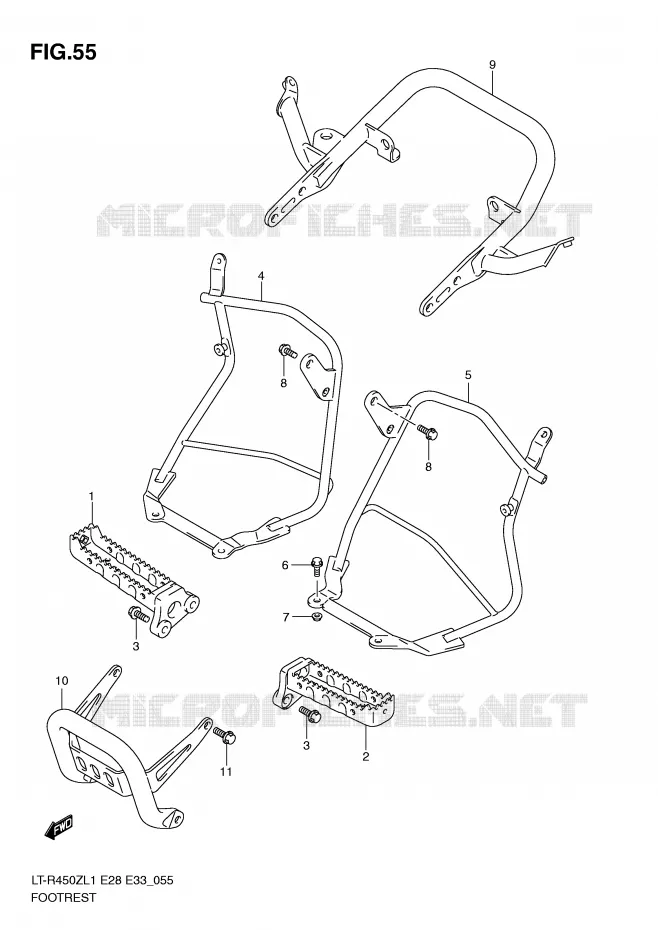REPOSE PIEDS (LT-R450L1 E28) Suzuki QUAD 450 QUADRACER 2011  LT-R450ZL1(E28/E33)