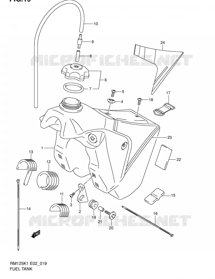 RESERVOIR D'ESSENCE Suzuki MOTO 125 RM 2002  RM125 K2 (E02,E04,E24)
