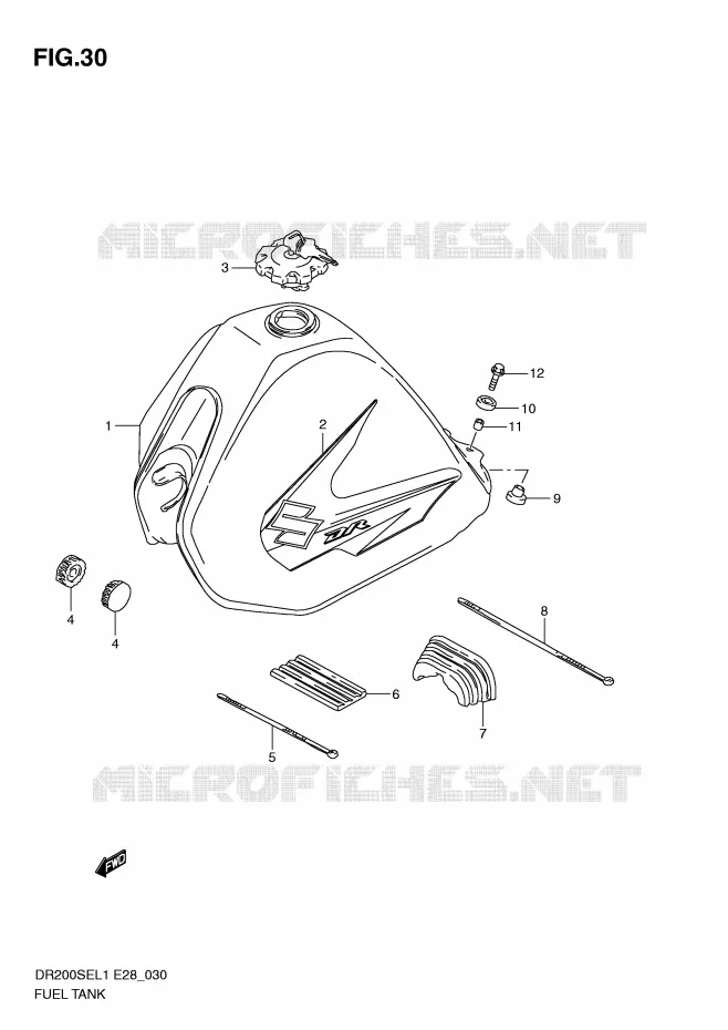 RESERVOIR D'ESSENCE Suzuki MOTO 200 DR 2011  DR200SEL1(E28)
