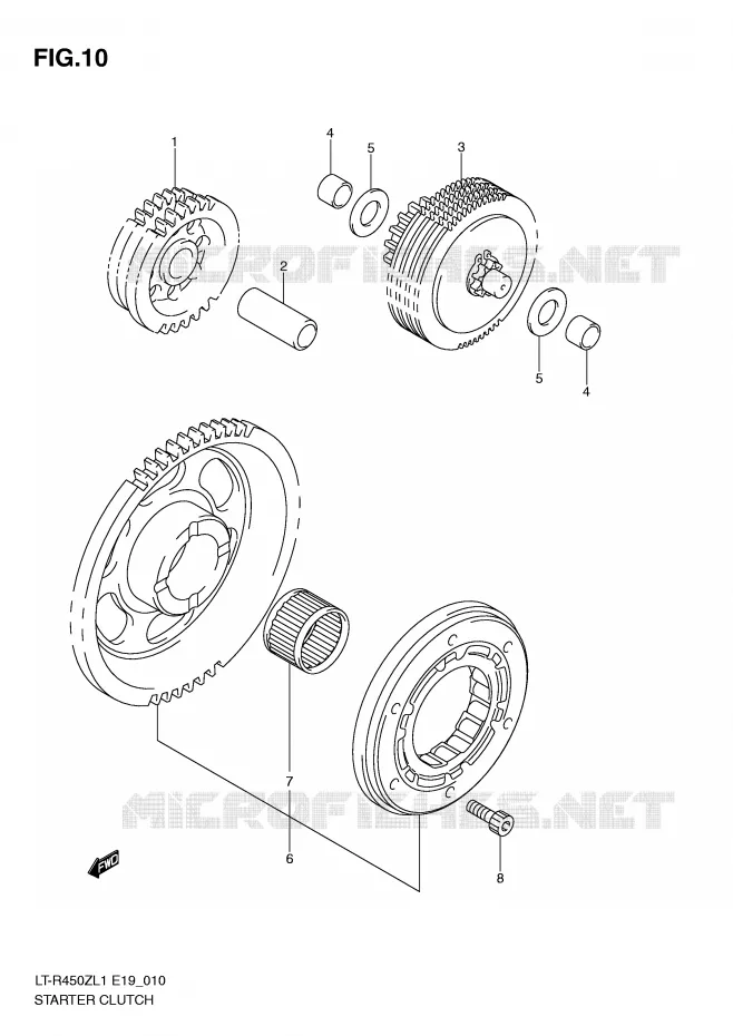 ROUE LIBRE DE DEMARREUR Suzuki QUAD 450 QUADRACER 2011  LT-R450L1(E19)