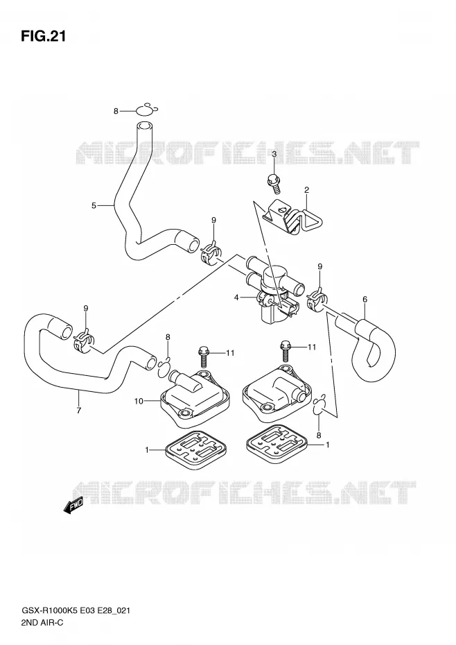 SYSTEME RECYCLAGE GAZ ECHAPPEMENT Suzuki MOTO 1000 GSX-R 2005  GSX-R1000 K5 (E28)